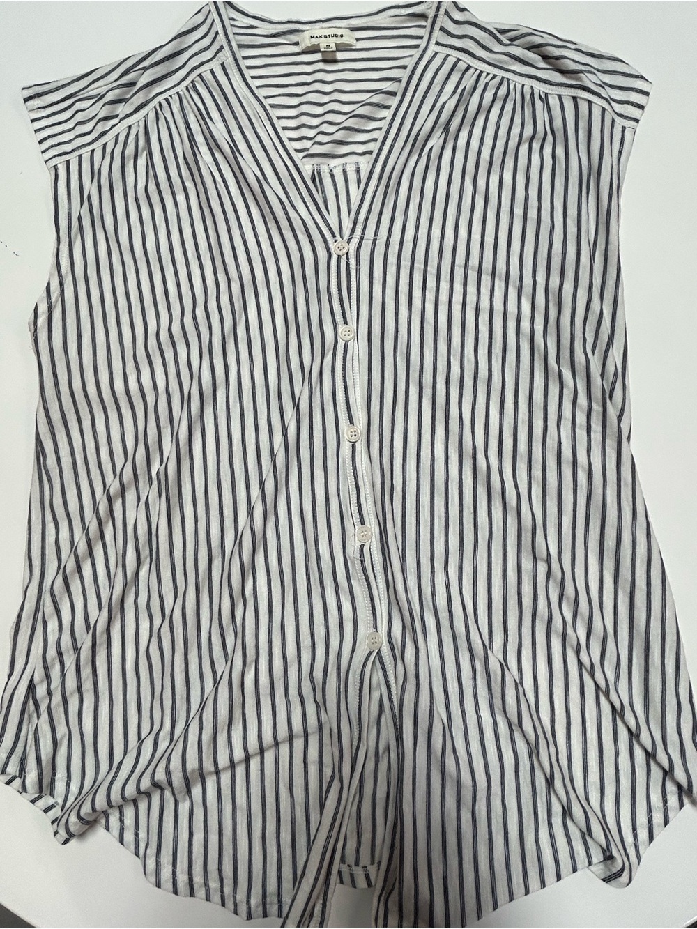 Max Studio striped knit blouse size M